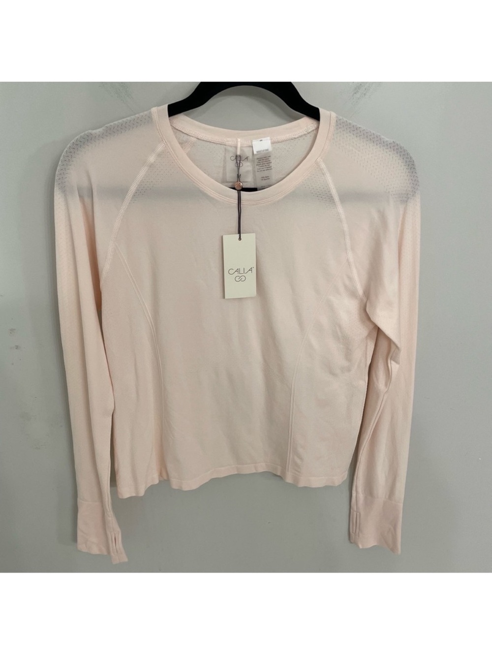 CALIA by Carrie Underwood Blush Pink Long Sleeve Crewneck Top